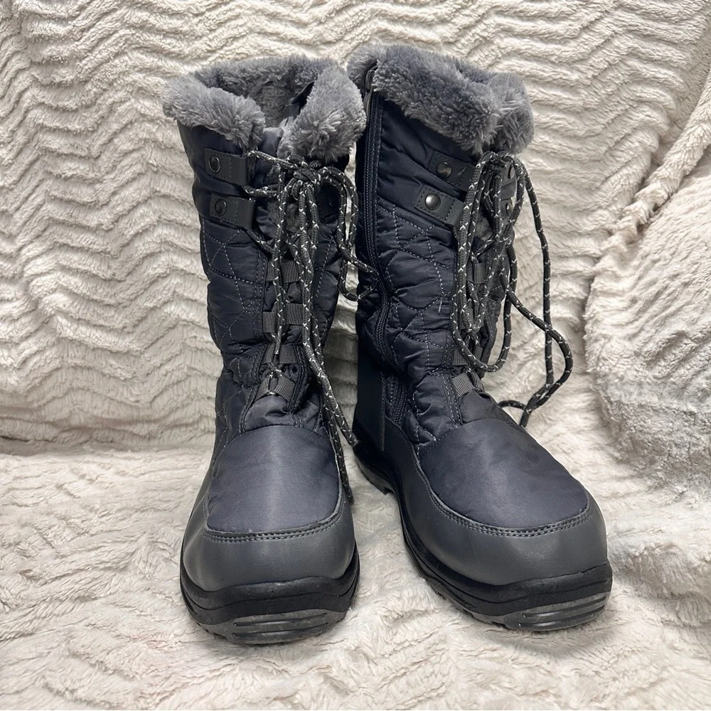 Dream Pairs Goose Womens Grey Faux Fur Winter Boots Size 9  EUC!